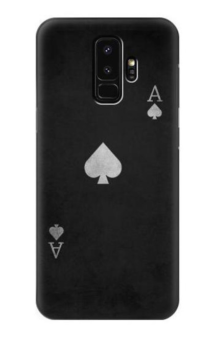 W3152 Black Ace of Spade Hard Case and Leather Flip Case For Samsung Galaxy S9 Plus