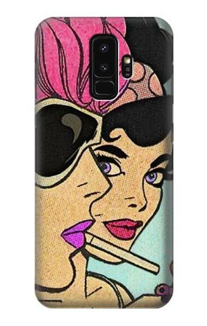 W3171 Girls Pop Art Hard Case and Leather Flip Case For Samsung Galaxy S9 Plus