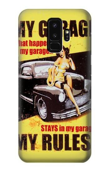 W3198 My Garage Pinup Girl Hard Case and Leather Flip Case For Samsung Galaxy S9 Plus