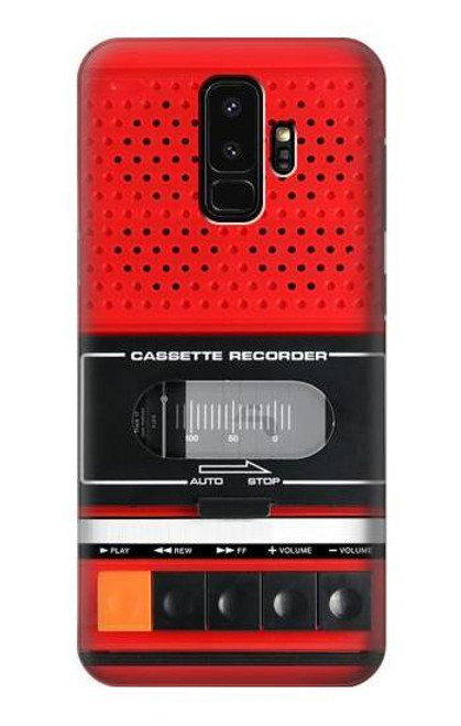 W3204 Red Cassette Recorder Graphic Hard Case and Leather Flip Case For Samsung Galaxy S9 Plus