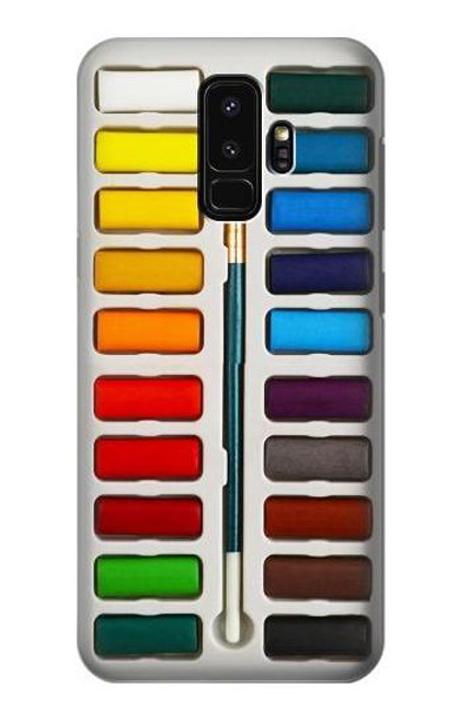 W3243 Watercolor Paint Set Hard Case and Leather Flip Case For Samsung Galaxy S9 Plus