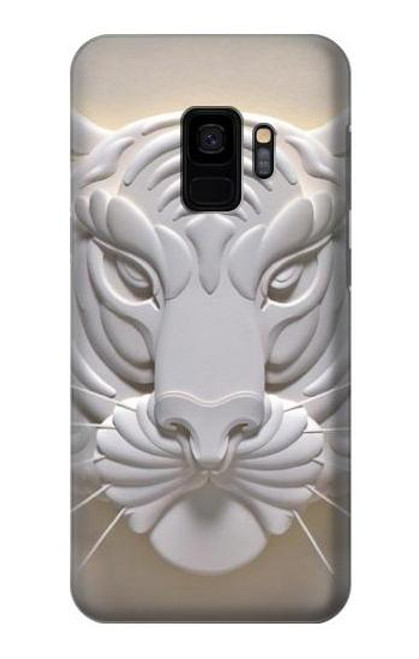 W0574 Tiger Carving Hard Case and Leather Flip Case For Samsung Galaxy S9