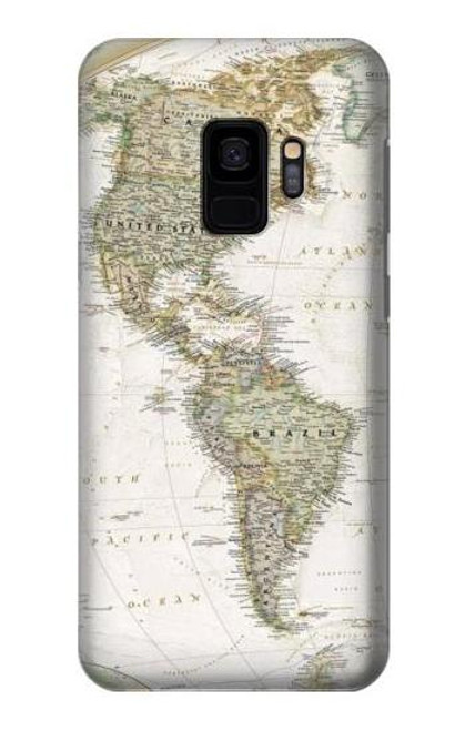 W0604 World Map Hard Case and Leather Flip Case For Samsung Galaxy S9