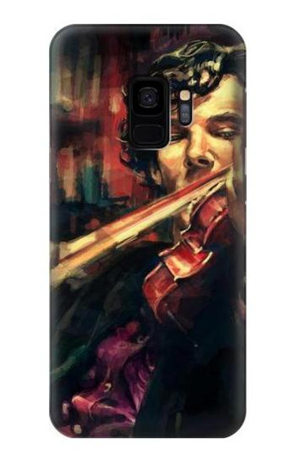 W0723 Violin Art Paint Hard Case and Leather Flip Case For Samsung Galaxy S9