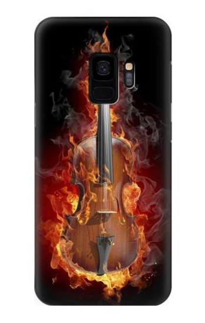 W0864 Fire Violin Hard Case and Leather Flip Case For Samsung Galaxy S9