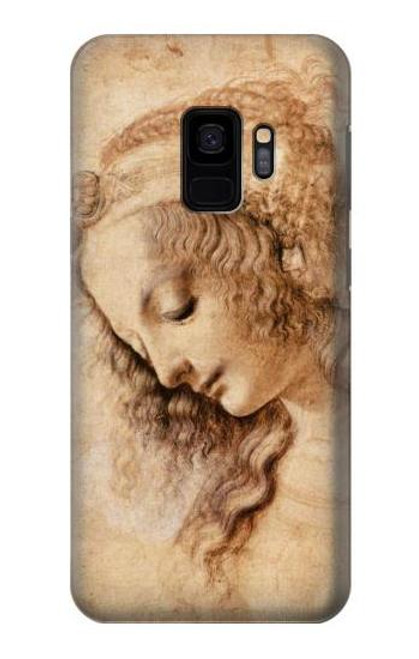 W1045 Leonardo da Vinci Woman's Head Hard Case and Leather Flip Case For Samsung Galaxy S9