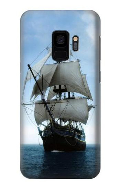 W1096 Sailing Ship in an Ocean Hard Case and Leather Flip Case For Samsung Galaxy S9