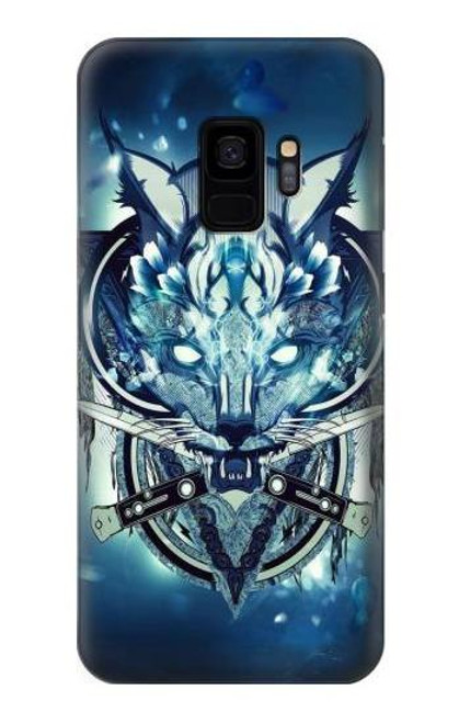 W1135 Wolf with knives Rock Hard Case and Leather Flip Case For Samsung Galaxy S9