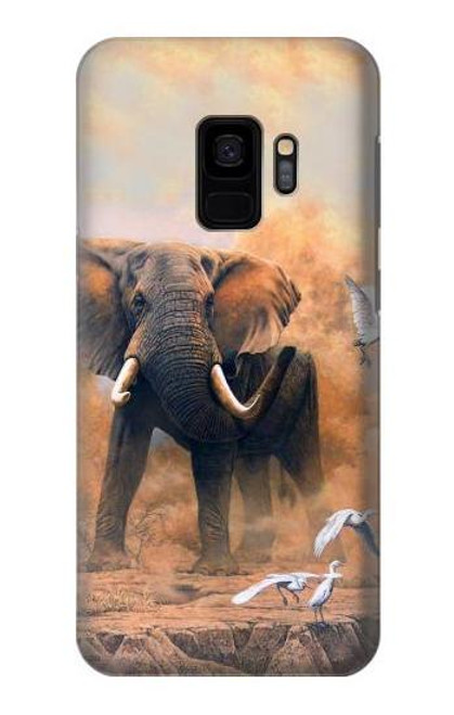 W1292 Dusty Elephant Egrets Hard Case and Leather Flip Case For Samsung Galaxy S9