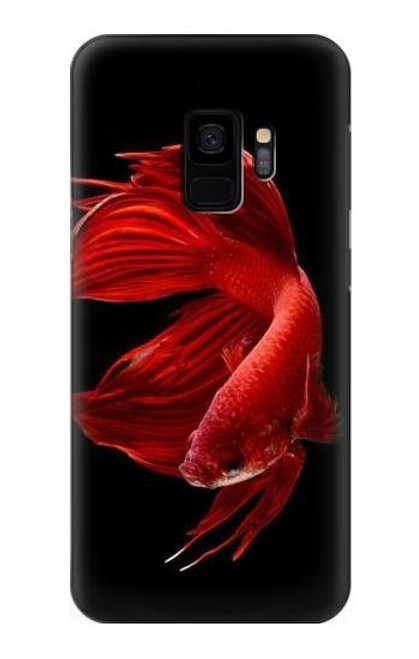 W2092 Red Siamese Fighting Fish Hard Case and Leather Flip Case For Samsung Galaxy S9