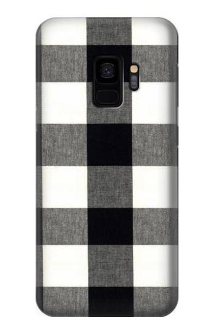 W2842 Black and White Buffalo Check Pattern Hard Case and Leather Flip Case For Samsung Galaxy S9