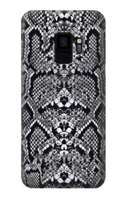 W2855 White Rattle Snake Skin Graphic Printed Hard Case and Leather Flip Case For Samsung Galaxy S9