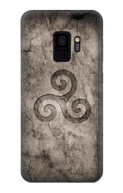 W2892 Triskele Symbol Stone Texture Hard Case and Leather Flip Case For Samsung Galaxy S9