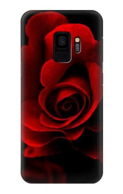 W2898 Red Rose Hard Case and Leather Flip Case For Samsung Galaxy S9