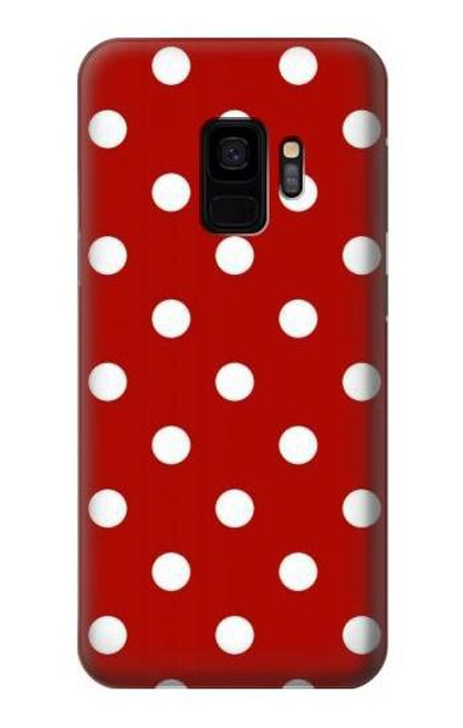 W2951 Red Polka Dots Hard Case and Leather Flip Case For Samsung Galaxy S9