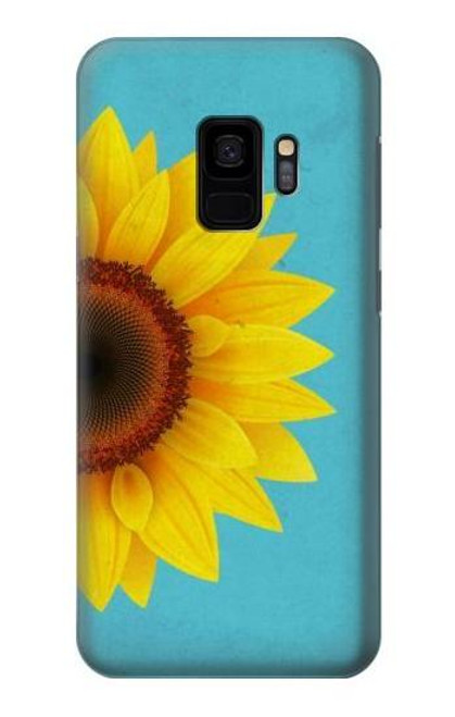 W3039 Vintage Sunflower Blue Hard Case and Leather Flip Case For Samsung Galaxy S9