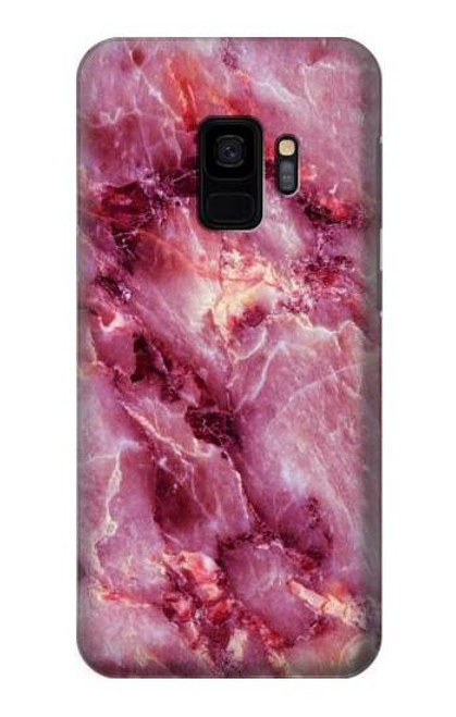 W3052 Pink Marble Graphic Printed Hard Case and Leather Flip Case For Samsung Galaxy S9