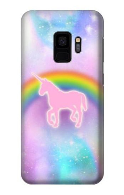 W3070 Rainbow Unicorn Pastel Sky Hard Case and Leather Flip Case For Samsung Galaxy S9