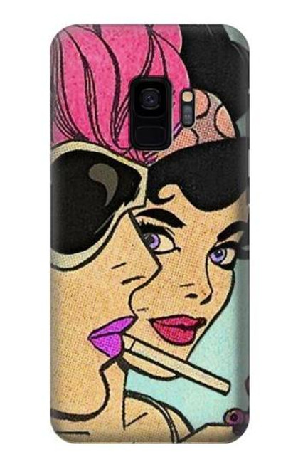 W3171 Girls Pop Art Hard Case and Leather Flip Case For Samsung Galaxy S9