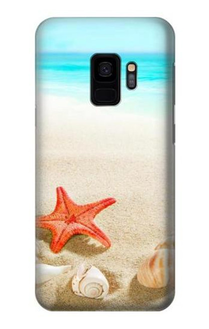 W3212 Sea Shells Starfish Beach Hard Case and Leather Flip Case For Samsung Galaxy S9