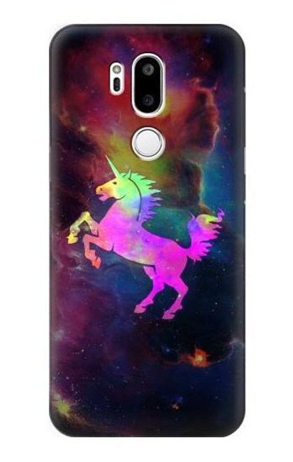 W2486 Rainbow Unicorn Nebula Space Hard Case and Leather Flip Case For LG G7 ThinQ