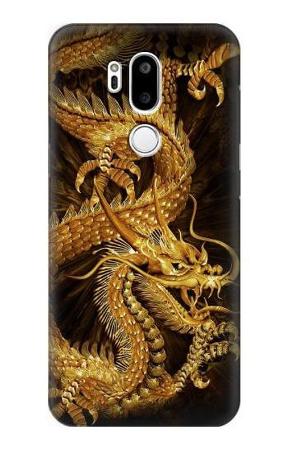 W2804 Chinese Gold Dragon Printed Hard Case and Leather Flip Case For LG G7 ThinQ