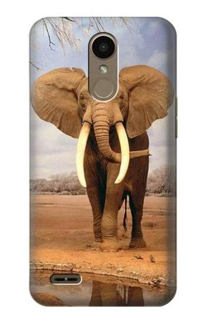 W0310 African Elephant Hard Case and Leather Flip Case For LG K10 (2018), LG K30
