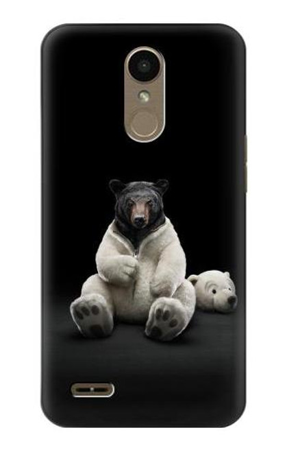 W0878 Black Bear Hard Case and Leather Flip Case For LG K10 (2018), LG K30