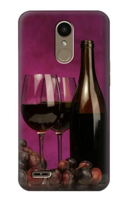 W0910 Red Wine Hard Case and Leather Flip Case For LG K10 (2018), LG K30