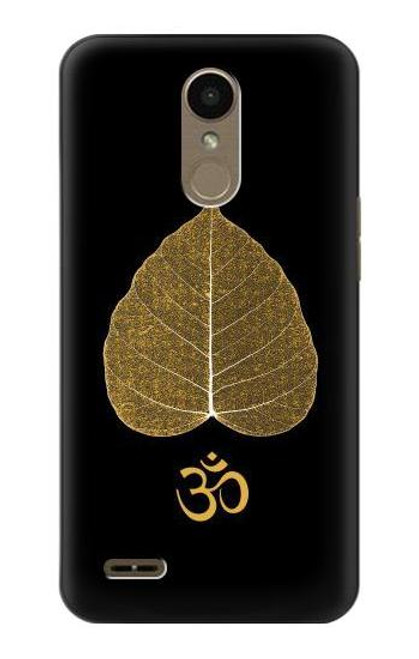 W2331 Gold Leaf Buddhist Om Symbol Hard Case and Leather Flip Case For LG K10 (2018), LG K30