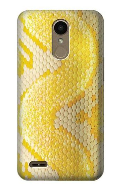 W2713 Yellow Snake Skin Graphic Printed Hard Case and Leather Flip Case For LG K10 (2018), LG K30