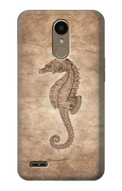 W3214 Seahorse Skeleton Fossil Hard Case and Leather Flip Case For LG K10 (2018), LG K30