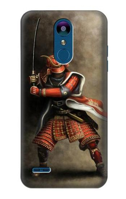 W0796 Japan Red Samurai Hard Case and Leather Flip Case For LG K8 (2018)