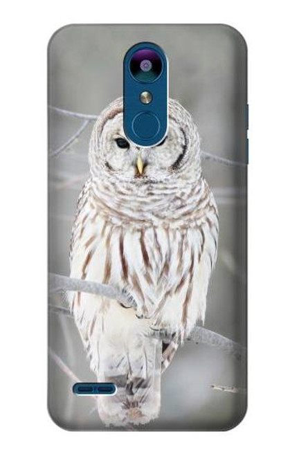 W1566 Snowy Owl White Owl Hard Case and Leather Flip Case For LG K8 (2018)