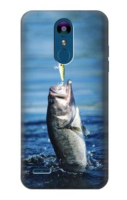 W1594 Bass Fishing Hard Case and Leather Flip Case For LG K8 (2018)
