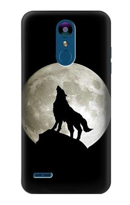 W1981 Wolf Howling at The Moon Hard Case and Leather Flip Case For LG K8 (2018)