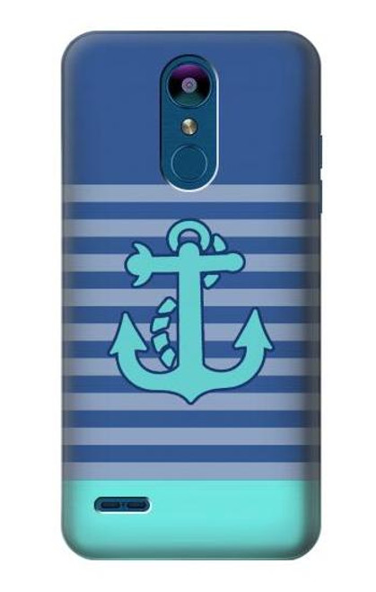 W2081 Nautical Anchor Hard Case and Leather Flip Case For LG K8 (2018)
