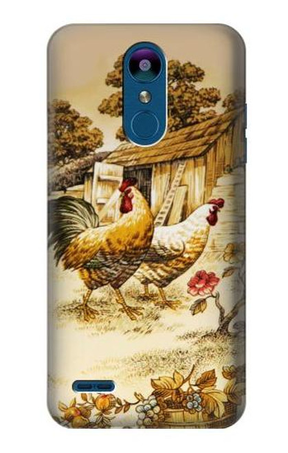 W2181 French Country Chicken Hard Case and Leather Flip Case For LG K8 (2018)