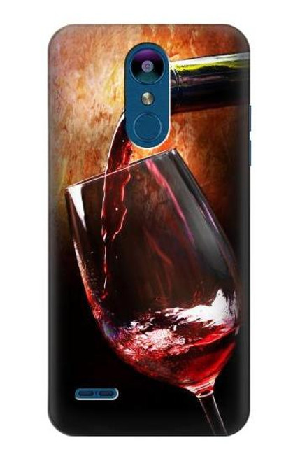 W2396 Red Wine Bottle And Glass Hard Case and Leather Flip Case For LG K8 (2018)