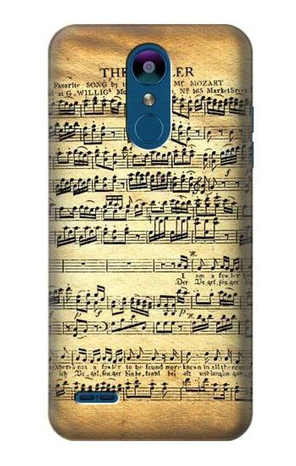 W2667 The Fowler Mozart Music Sheet Hard Case and Leather Flip Case For LG K8 (2018)