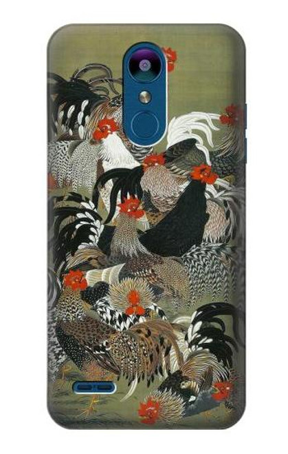 W2699 Ito Jakuchu Rooster Hard Case and Leather Flip Case For LG K8 (2018)