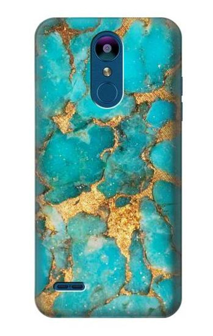 W2906 Aqua Turquoise Stone Hard Case and Leather Flip Case For LG K8 (2018)