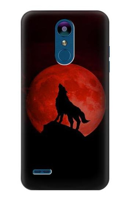 W2955 Wolf Howling Red Moon Hard Case and Leather Flip Case For LG K8 (2018)