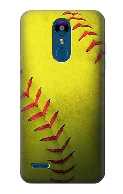 W3031 Yellow Softball Ball Hard Case and Leather Flip Case For LG K8 (2018)