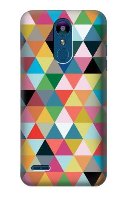 W3049 Triangles Vibrant Colors Hard Case and Leather Flip Case For LG K8 (2018)