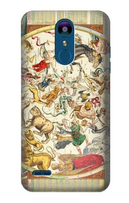 W3145 Antique Constellation Star Sky Map Hard Case and Leather Flip Case For LG K8 (2018)