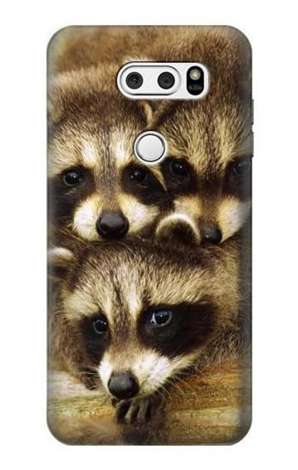 W0977 Baby Raccoons Hard Case and Leather Flip Case For LG V30, LG V30 Plus, LG V30S ThinQ, LG V35, LG V35 ThinQ
