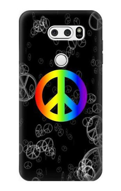 W2356 Peace Sign Hard Case and Leather Flip Case For LG V30, LG V30 Plus, LG V30S ThinQ, LG V35, LG V35 ThinQ