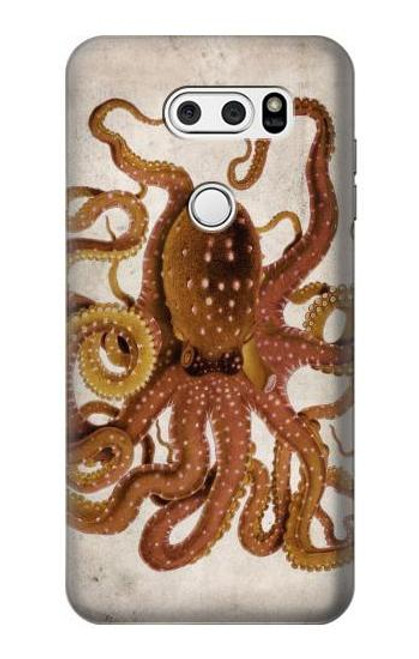 W2801 Vintage Octopus Hard Case and Leather Flip Case For LG V30, LG V30 Plus, LG V30S ThinQ, LG V35, LG V35 ThinQ