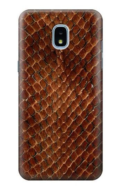 W0555 Snake Skin Hard Case and Leather Flip Case For Samsung Galaxy J3 (2018), J3 Star, J3 V 3rd Gen, J3 Orbit, J3 Achieve, Express Prime 3, Amp Prime 3